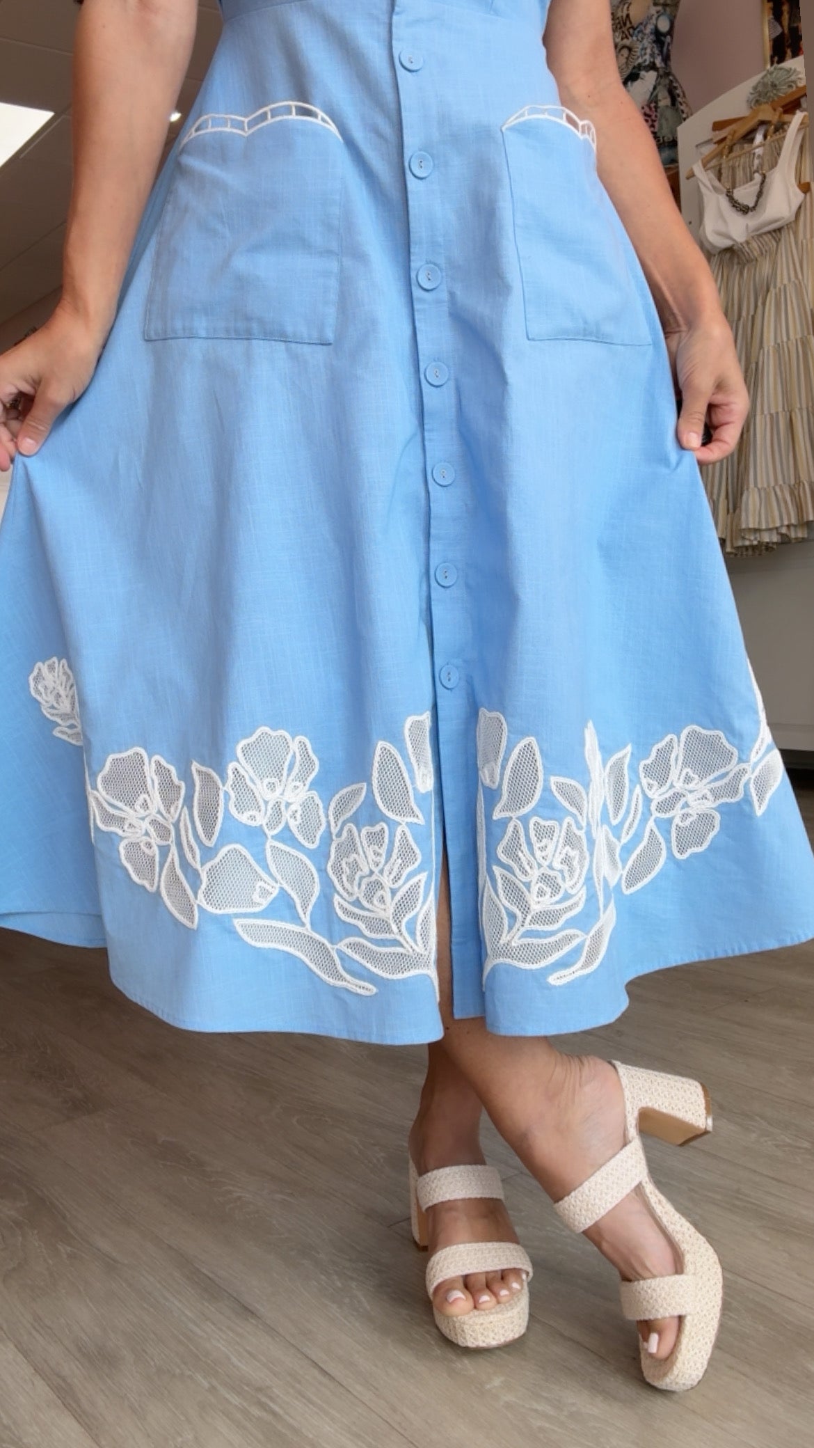 Crosby | Rivie Dress in Washed Indigo