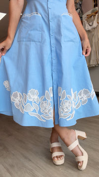 Crosby | Rivie Dress in Washed Indigo