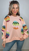 Queen of Sparkles Groovy Easter Egg Sweatshirt