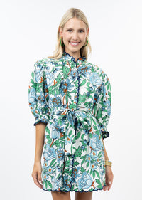 Ivy Jane | Blue Floral Scallop Front Dress (1 SMALL)