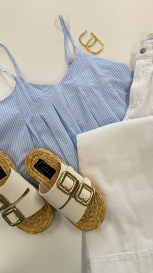 THML Light Blue Pleat Tank