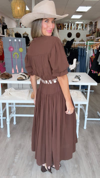 Ivy Jane | Marisa Brown Embroidered Maxi