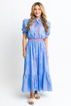 Karlie Periwinkle Floral Vine Print Maxi Dress (1 SMALL)