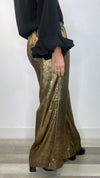 Stellah Gold Drawstring Waist Wide Leg Pants