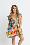 Karlie Tropical Island Fruit Stitch Peter Pan Dress