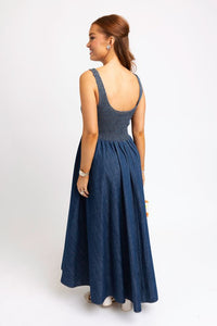 Karlie | Denim Smocked Tank Maxi