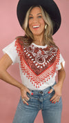 Queen of Sparkles Fringe Beaded Bandana Tee