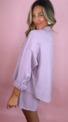 Karlie Lavender French Terry Tie Short Set (LARGE)