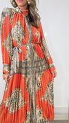 Beulah Satin Print Midi Dress