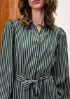 FRNCH Green Stripe Midi Dress