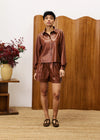 FRNCH Cognac Brown Tulsi Short