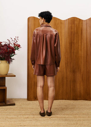 FRNCH Cognac Brown Tulsi Short