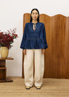 FRNCH Blue Jean Cixous Peplum Top (1 XS)
