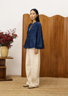 FRNCH Blue Jean Cixous Peplum Top (1 XS)