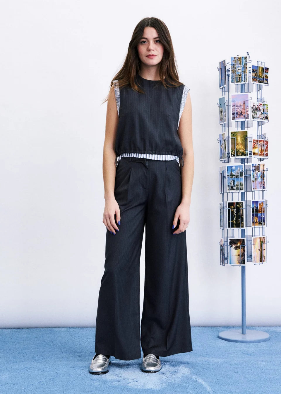 FRNCH Jagalchi Pant + Busan Top in Grey (Sold Together)