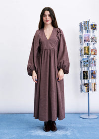 FRNCH | Maroon Plaid Ryuzu Maxi Dress