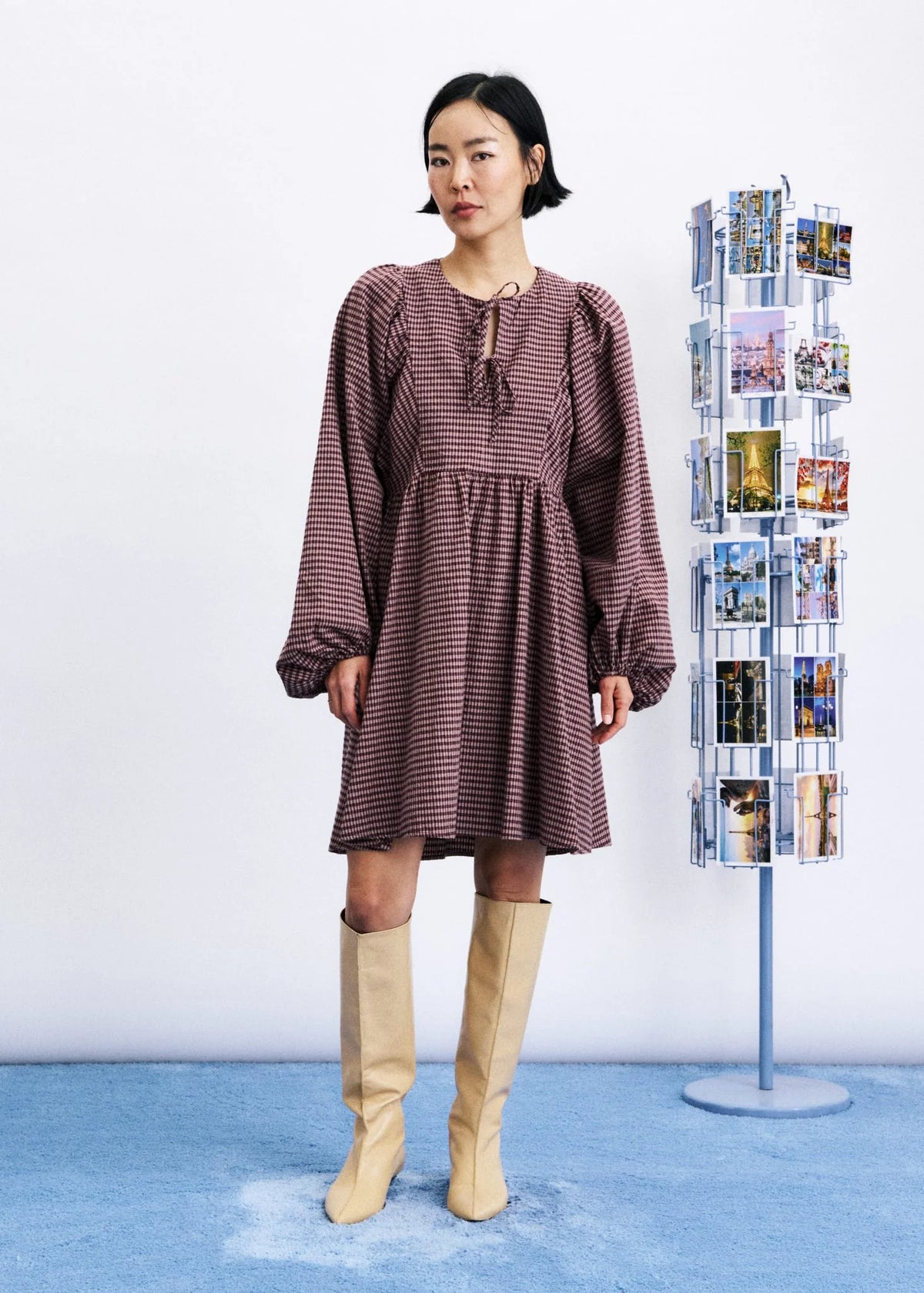 FRNCH | Maroon Plaid Kiyo Dress