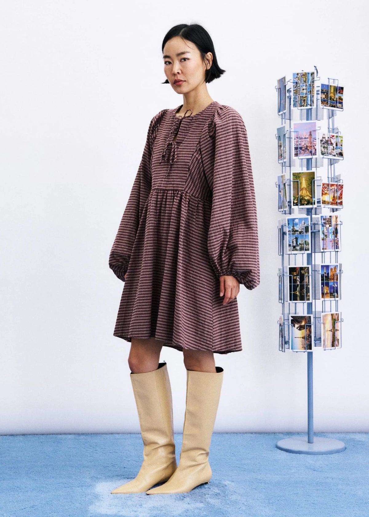 FRNCH | Maroon Plaid Kiyo Dress