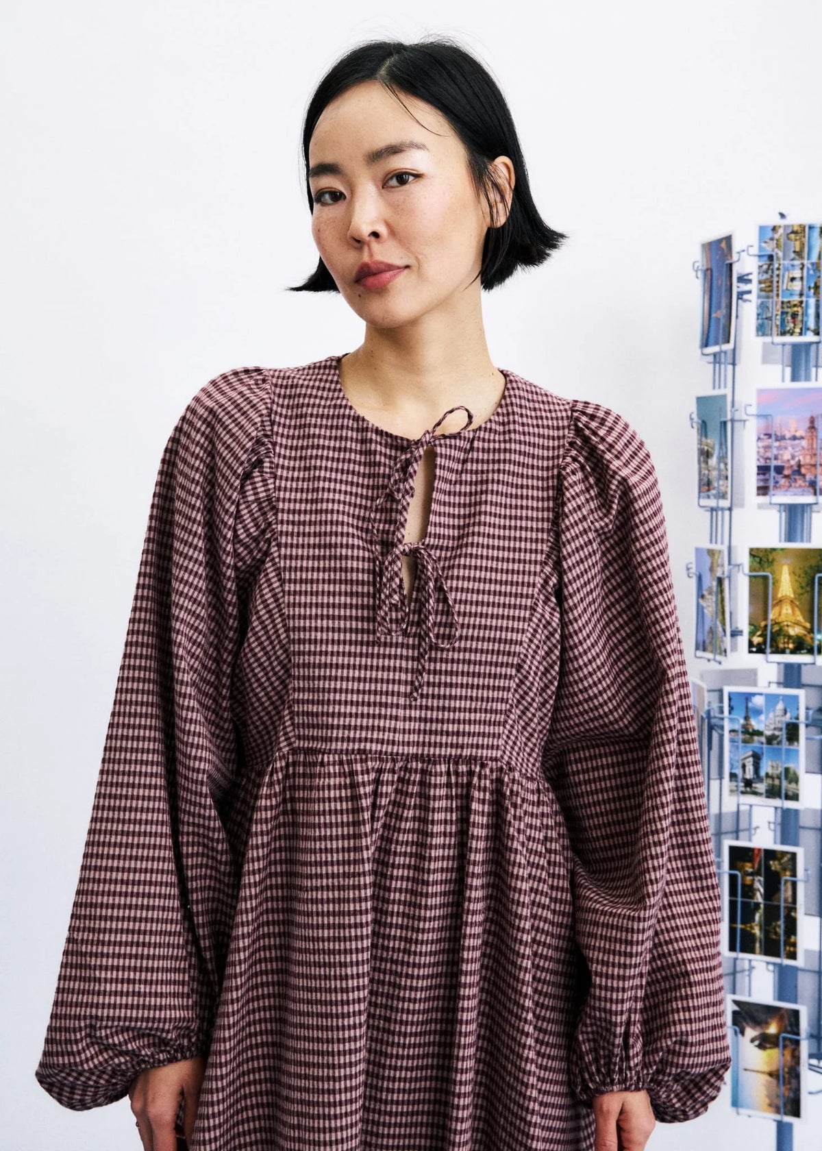 FRNCH | Maroon Plaid Kiyo Dress