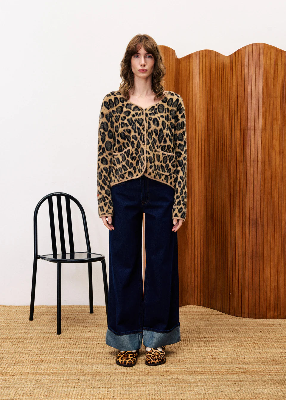 FRNCH Begonia Leopard Cardigan