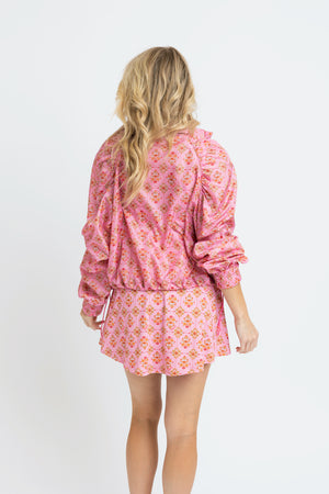 Karlie Pink Floral London VBack Scallop Kourt Dress