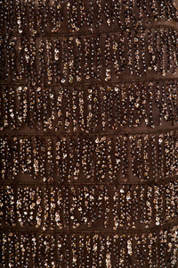 Endless Rose | Brown Sequin Tassel Midi Skirt
