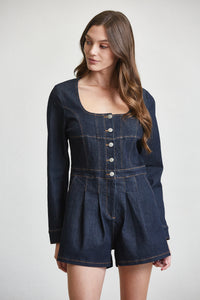 Stretchy Denim Romper
