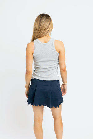 Karlie Navy Scallop Kourt Skort