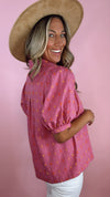 Ivy Jane Pink Clip Dot Stripe Top (1 XL)