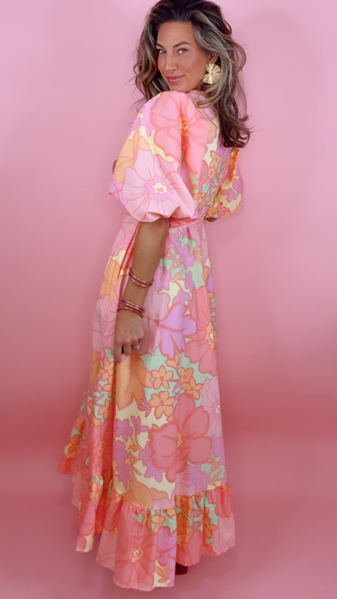 Karlie | Big Floral Pastel Maxi w/ Ties