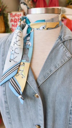 Customizable Navy and Neutral Tone Scarves