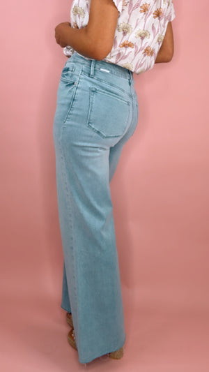 Dear John Fiona High Rise Wide Leg in Blue Mint