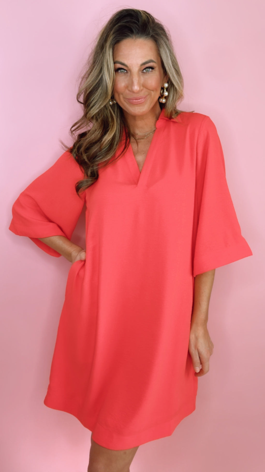 Ivy Jane Melon Go Easy Shirt Dress (1 XL)