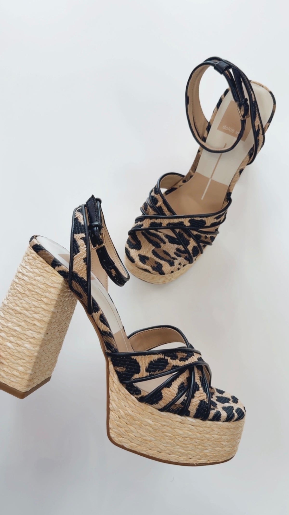 Dolce Vita Danila Leopard Raffia Platform