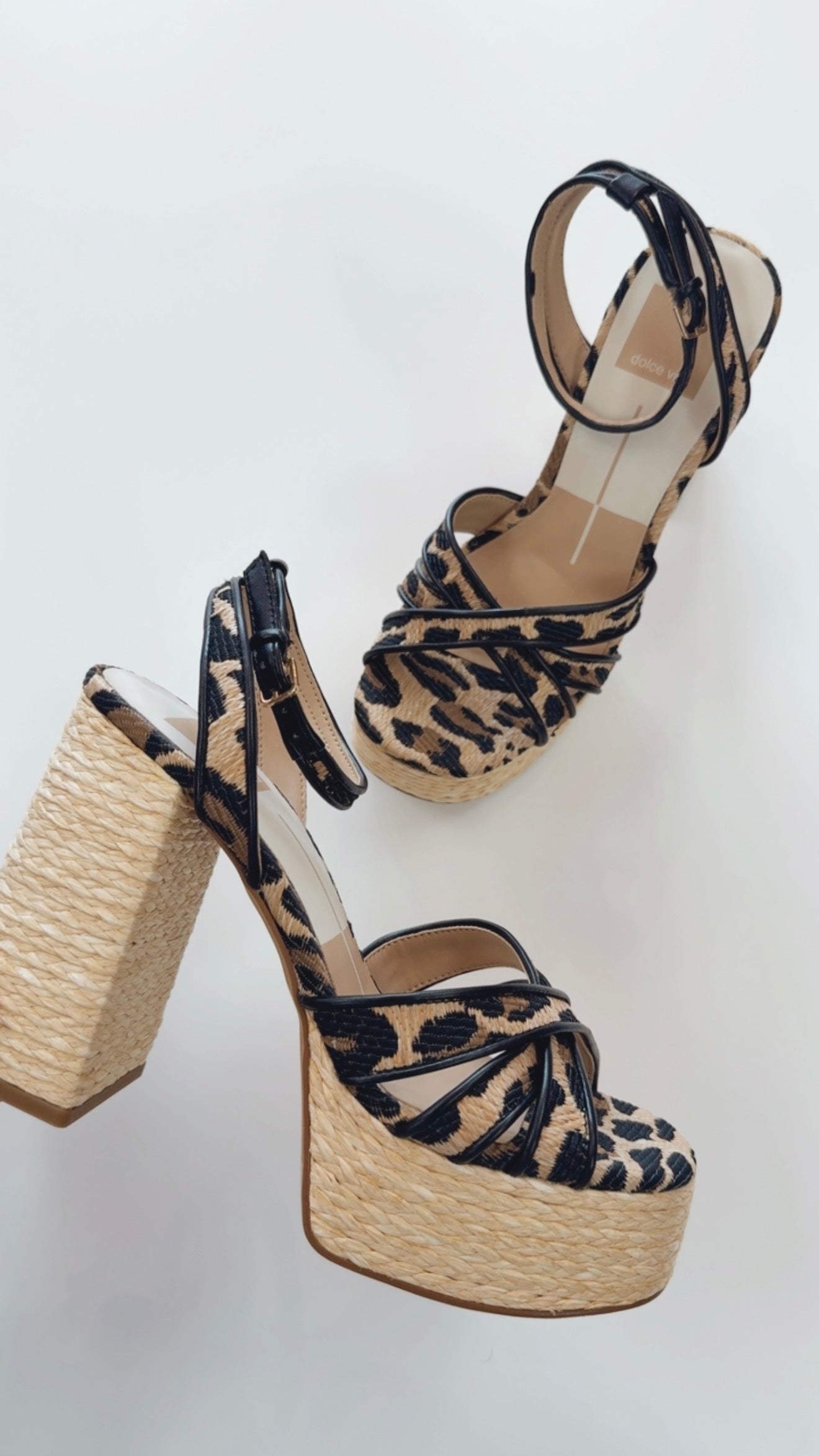 Dolce Vita Danila Leopard Raffia Platform