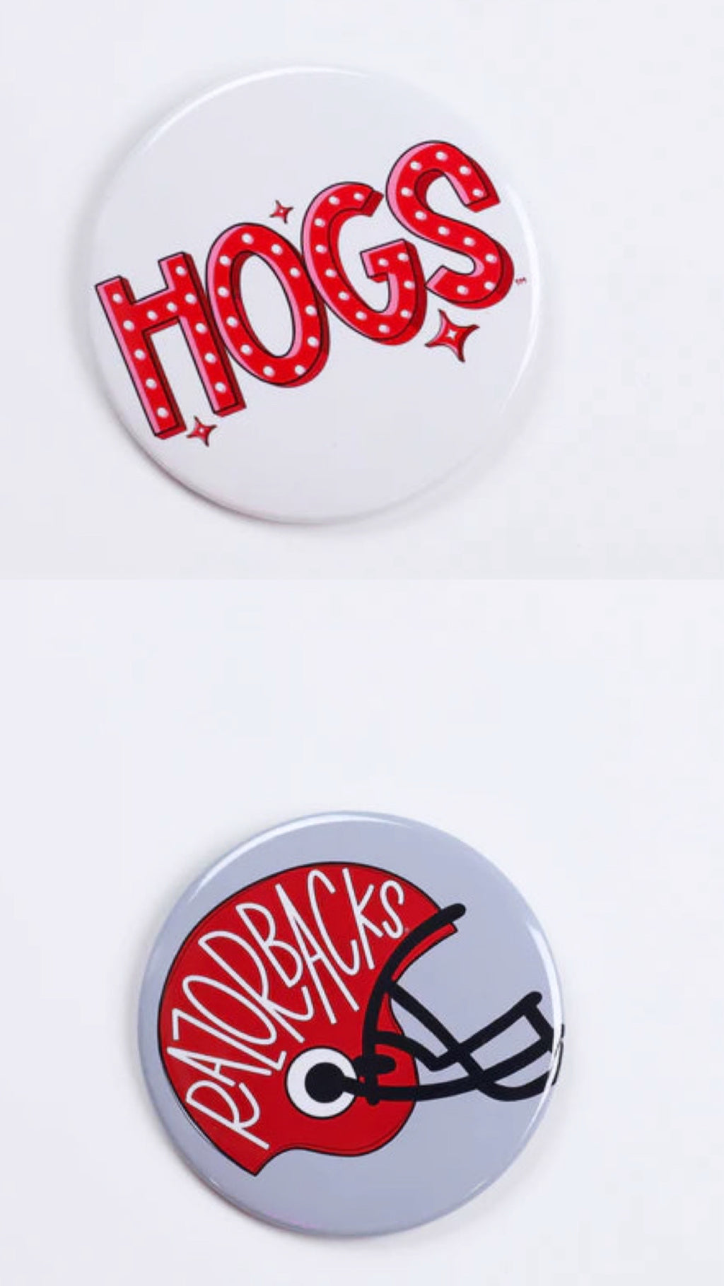 3 Inch Arkansas Gameday Buttons