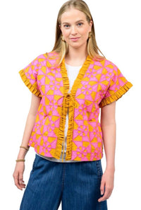 Ivy Jane Gold/Pink Appliqued Vest