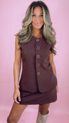 Chocolate Vest and Skirt Set