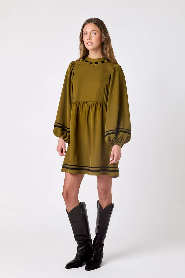 Crosby | Emma Dress in Dark Lichen