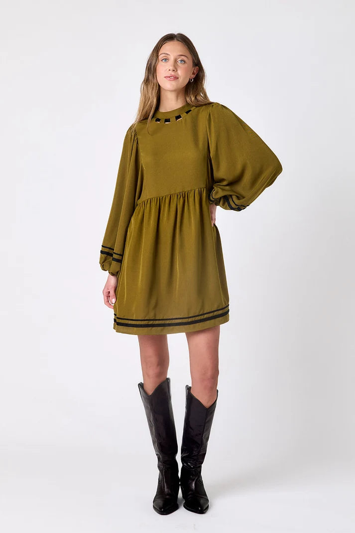 Crosby | Emma Dress in Dark Lichen