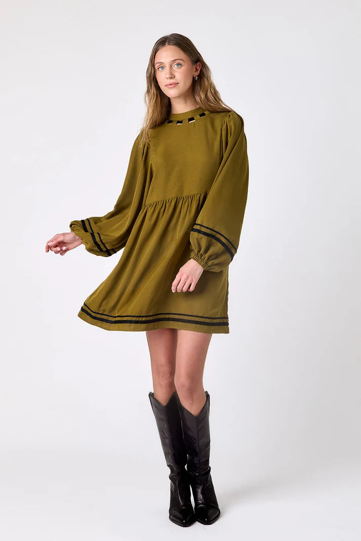 Crosby | Emma Dress in Dark Lichen