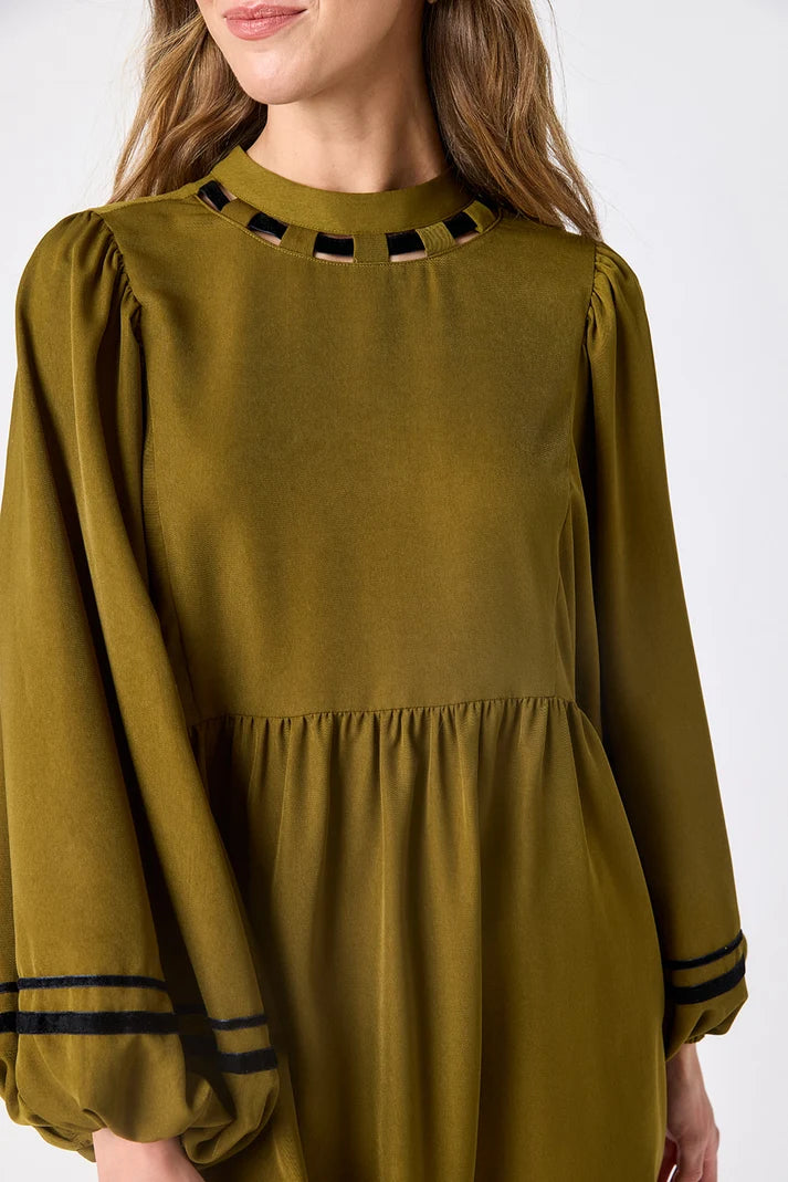 Crosby | Emma Dress in Dark Lichen