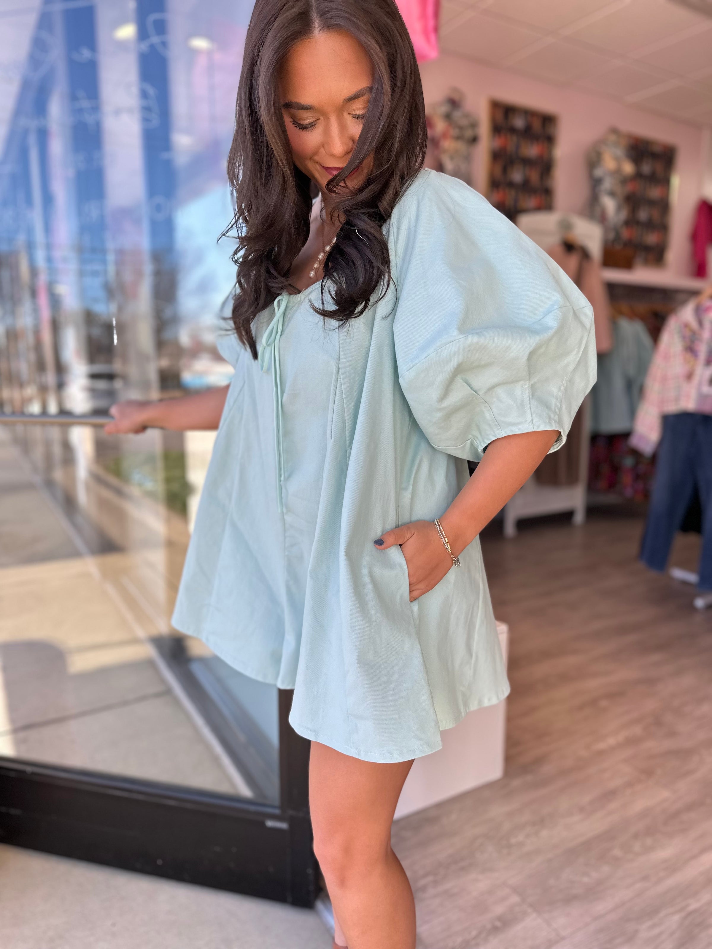 Mint Oversized Scoopneck Romper