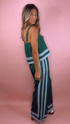 Hunter Green Stripe Pants Set (1 MEDIUM)
