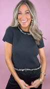 Endless Rose Black Jewel Trim Top