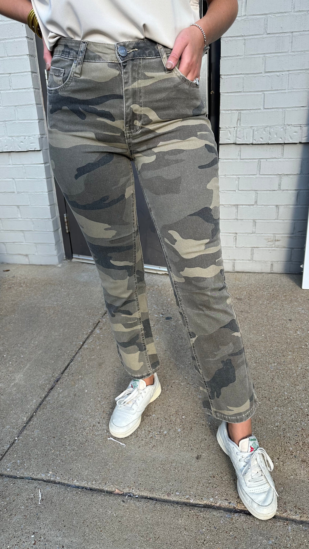 Kut Kelsey High Rise Camo Ankle Flare