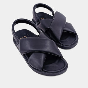 Shushop Delta Black Criss Cross Velcro Sandals (SIZE 6)