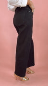 Liverpool Stride Crop Wide Leg in Black Rinse