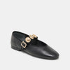 Dolce Vita Relan Black Leather and Gold Flats