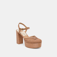 Dolce Vita Gero Brown Raffia Platform